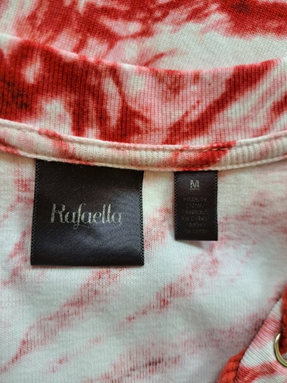 Rafaella 100% Cotton Tie-Dye Print Top Size Medium - Picture 6 of 9